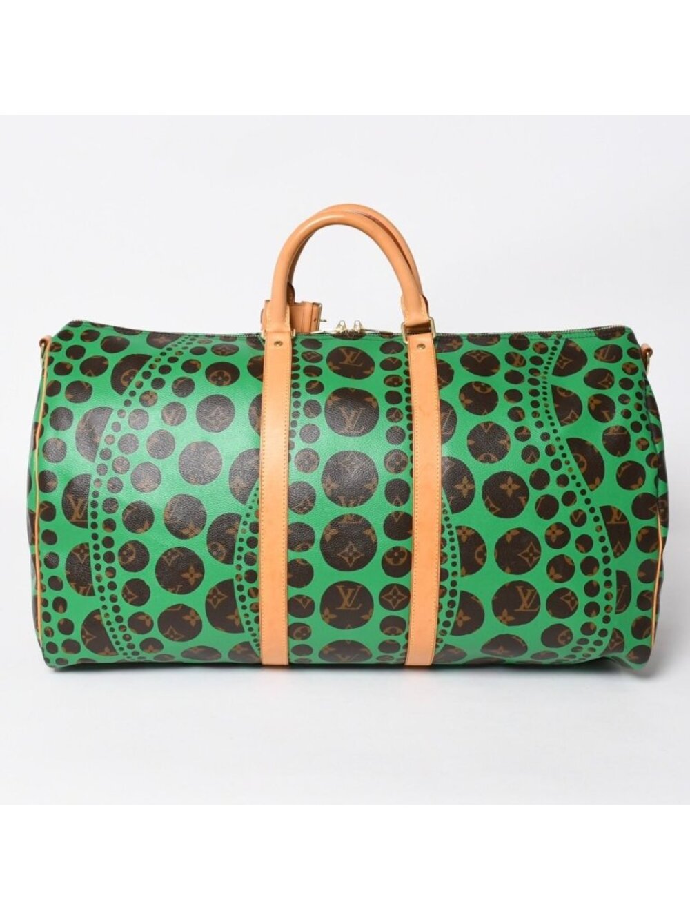 Louis Vuitton Monogram Pumpkin Keepall Bandouliere 55 Green 2-Way Boston Bag